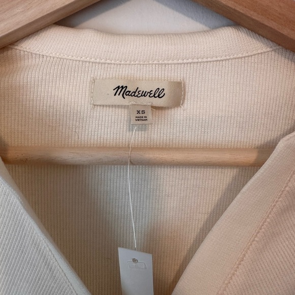NWT Madewell ribbed collar cardigan in ivory. Size XS - Picture 4 of 4